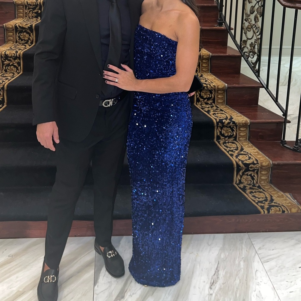 Blue sequin fashion nova gown